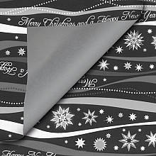 cadeaupapier kerst 30cm dessin 90155 zwart zilver