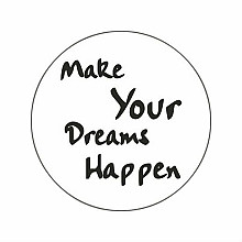 etiket sticker kerst make your dreams happen wit op zwart 500 stuks