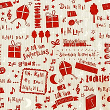 cadeauzakjes sint 12x19cm dessin 6208 sint tekst rood creme 250 stuks