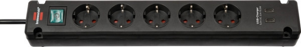 stekkerdoos brennenstuhl bremounta 5 voudig inclusief 2 usb c 3 meter zwart