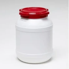 curtec voerton met schroefdeksel rood wit 26 ltr