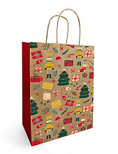 papieren koordtas kerst18x08x22cm