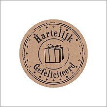etiket sticker kraft hartelijk gefeliciteerd 500 stuks