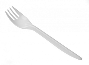 plastic vork 18cm herbruikbaar wit 50 stuks