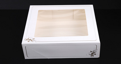gebaksdoos met venster dessin 573 190x190x80mm 275 stuks