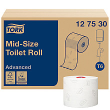 toiletpapier tork t6 advanced systeemrol 2 laags 100m wit 127530