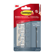 kabelklem command rond incl bevestigingsstrips transparant 4 stuks
