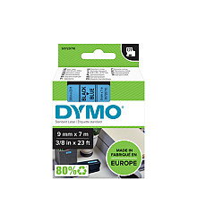 labeltape dymo labelmanager d1 polyester 9mm zwart op blauw