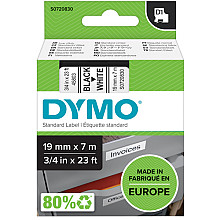 labeltape dymo labelmanager d1 polyester 19mm zwart op wit