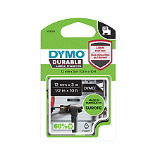labeltape dymo labelmanager d1 polyester 12mm wit op zwart