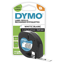labeltape dymo letratag plastic 12mm zwart op wit