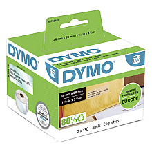 etiket dymo labelwriter adressering 36x89mm 2 rollen 130 stuks transparant