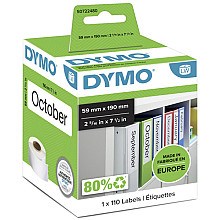 etiket dymo labelwriter naamkaart ordner 59x190mm 1 rol 110 stuks wit