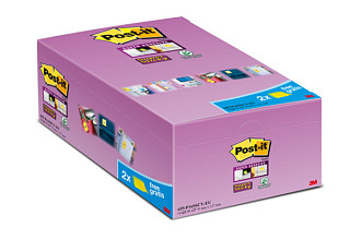 memoblok post it 655 super sticky 76x127mm geel 14 2 gratis