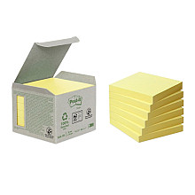 memoblok post it 654 1b 76x76mm recycled geel 6 stuks