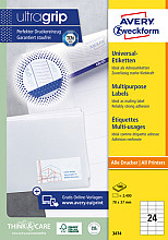etiket avery zweckform 3474 70x37mm wit 2400stuks