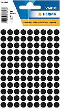 etiket herma 1849 rond 8mm zwart 540stuks