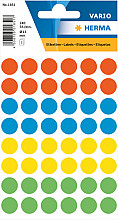 etiket herma 1851 rond 12mm assorti 240stuks