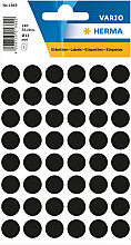 etiket herma 1869 rond 12mm zwart 240stuks