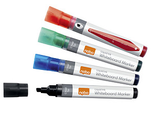 whiteboardmarker nobo liquid ink schuin assorti 4mm 4st