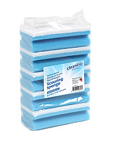 schuurspons cleaninq met greep 140x70x42mm blauw wit 5 stuks