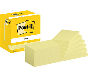 memoblok post it 655 76x127mm geel 12 stuks