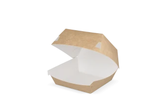 hamburgerbox kraft wit small 90x90x70mm 50 stuks