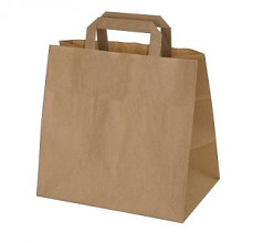 papieren tas 26x17x25cm 50st bruin kraft