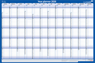jaarplanner 2026 legamaster 1 persoon 90x60cm horizontaal gelamineerd engelstalig