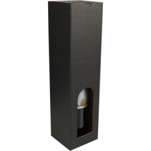 wijnflesdoos 1 fles golfkarton 88x87x350mm zwart 120 stuks
