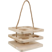 bierverpakking draagtray hout 4 fles 19.5x19.5cm