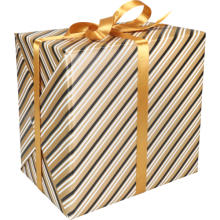 cadeaupapier 50cm 200m 80gr streep zwart   goud   wit