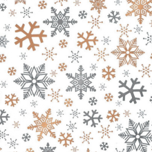 cadeaupapier 50cm 100m 80gr sneeuwvlok wit goud zilver