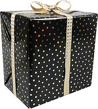 cadeaupapier 30cm 200m 80gr m zwart met dots glimmend goud