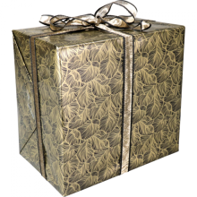 cadeaupapier 30cm 200m 80gr m leaves zwart goud