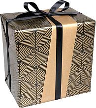 cadeaupapier 30cm 100m 80gr m zwart met gouden strikken