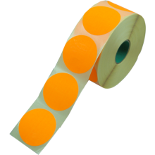 sluitzegel sticker etiket rond 62mm 1500 stuks fluor oranje