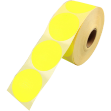 sluitzegel sticker etiket rond 62mm 1500 stuks fluor geel