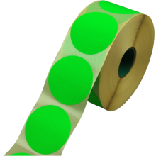 sluitzegel sticker etiket rond 62mm 1500 stuks fluor groen