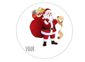 etiket sticker kerst kerstman met zak 250 stuks