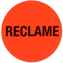 stickers reclame rond 35mm fluor rood rol a 2000 st