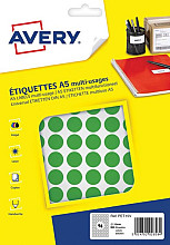 etiket avery a5 papier rond 15mm groen 960 stuks 96 per vel