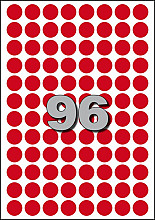 etiket avery a5 papier rond 15mm rood 960 stuks 96 per vel