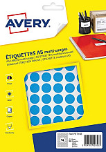etiket avery a5 papier rond 15mm blauw 960 stuks 96 per vel