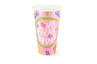 milkshakebeker groot 560ml 20oz roze karton 25 stuks