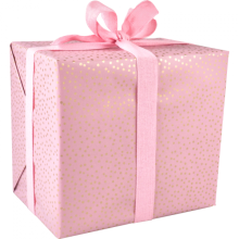 cadeaupapier 50cm 100m 65gr m dots roze   goud