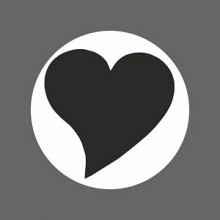 etiket sticker wit met zwart hart 500 stuks