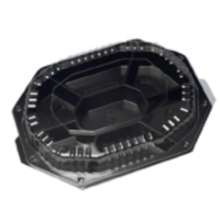 cateringschaal ps 35cm 8 hoek 7 vaks zwart 100 stuks