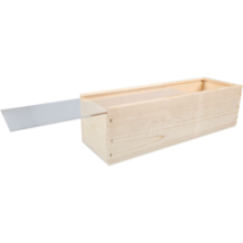 wijnkist voor 1 fles 340x95x85mm met plexiglas schuifdeksel
