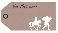 sint kraft label 52x28mm van sint voor. 500 stuks